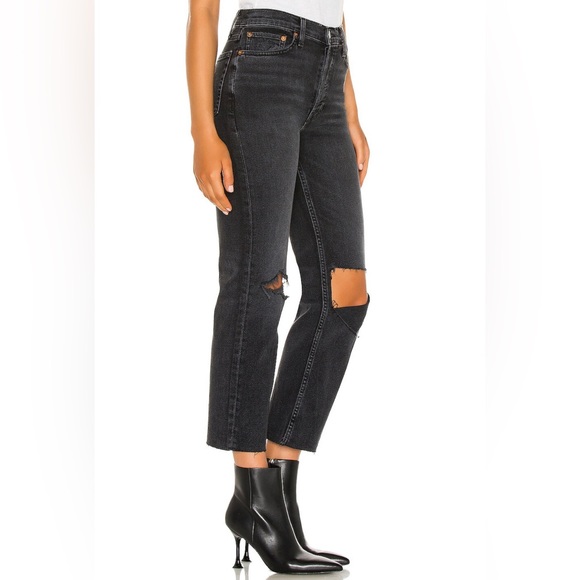 NWOT Re/Done 70s Stove Pipe Cropped Jeans - Picture 2 of 7